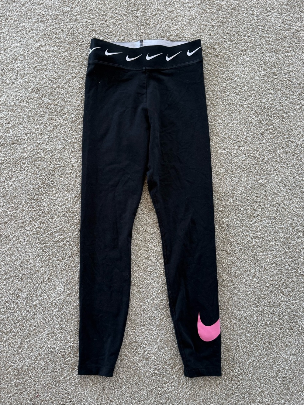 Women’s Nike Black Leggings with Pink Swoosh